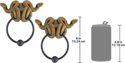 Design Toscano Egyptian Cobra Snake Diety Wall Sculpture, 6 inches Wide, 6 inches Tall, Handcast Polyresin, Black & Gold Finish in Saudi Arabia