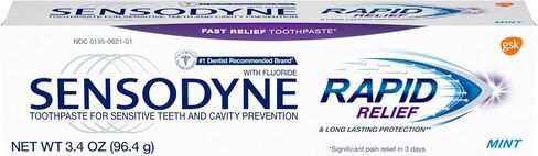 معجون أسنان سينسوداين للتخفيف السريع من الحساسية للأسنان الحساسة، بالنعناع in Kuwait