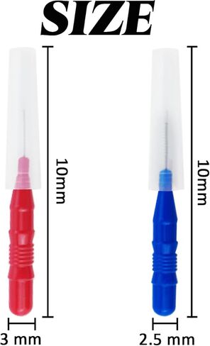 GXXMEI 100 قطعة من فرشاة الأسنان لتنظيف الأسنان وفرشاة تنظيف الأسنان بين الأسنان ورأس تنظيف الأسنان وتنظيف الأسنان (أحمر وأزرق) in Kuwait