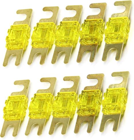 ZOOKOTO 10 Pack MANL ANL Fuse 20A 30A 40A 50A 60A 80A 100A 150A Mini ANL Fuse (Gold, 100A) in Saudi Arabia
