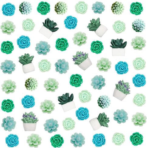 60 PCS Decorative Push Pins Set, Cactus Palm Leaf Camellia Rose Thumb Tack Decorative Cute Push pins for Cork Board Bulletin Board Maps Photos Wall Home Office Classroom Decoration in Saudi Arabia