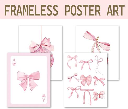 foedor Coquette Pink Bow Preppy Girly Wall Art Prints مجموعة من 4، ديكور غرفة Coquette Preppy، ديكور غرفة نوم جرلي، القوس الوردي العصري ديسكو كرة الكرز ملصقات ديكور الحائط للفتيات غرفة النوم، 8x10 غير مؤطرة in Saudi Arabia