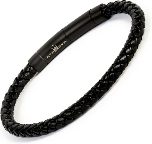NVR GVN leather and steel mens bracelet in Saudi Arabia