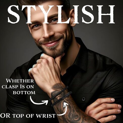 NVR GVN leather and steel mens bracelet in Saudi Arabia