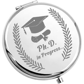 CHOORO Phd Student Gift Doctorate Gift Ph.D. in Progress Makeup Mirror Phd Graduate Gift Funny Gift for Phd (Ph.D.-M)