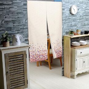 Leowefowa Japanese Noren Doorway Curtain Window Treatment Abstract Purple &Red Patterns Printed Door Curtain Tapestry for Ukiyoe Room Divider Kitchen Home Decorations 33.5" Width x 47.2" Long (White)