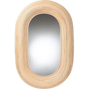 bali & pari Drucilla Natural Rattan Wall Accent Mirror, Oval