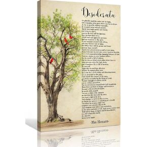 Desiderata Poem Framed Inspirational Pictures Prints Modern Vintage Desiderata Wall Art Encouraging Quotes Poster 12x18 inches