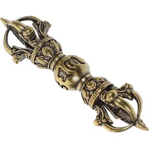 Sewroro Tibetan Vajra Dorge Buddha Statue Vintage Buddhism Dorje Vajra Phurba Instrument Brass Amulet Handmade Nepal Collectibles Ritual Items Pestle Feng Shui Ornament