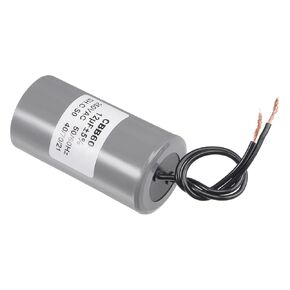 YOKIVE CBB60 Run Capacitor, 250V AC 12uF 50/60Hz with 2 Wires Lead Run Round Capacitor, Low Loss, Great for Washing Machines Motor (Gray, 73x38mm)