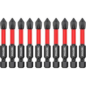 20pcs 1 Inch/25mm PH2 Anti Slip Phillips Bit #2 Insert Bits, Magnetic Phillips Screwdriver Bit Set, Strong Magnetism Drill Bits, 1/4 Inch Hex Shank TS2 Steel Cross Impact Screws Driver Bits