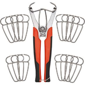 ALLY Tools Miter Spring Clamp Pliers with 16 Miter Spring Clamps - Spring Loaded Handle Design – Long 8 inch Handle for Big Hands for use with Wood Trims, Moldings, Picture Frames, and Woodworking.