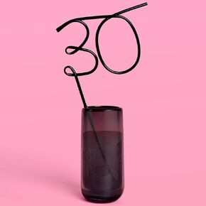 xo, Fetti 30th Birthday Party XL Black 30 Straw | Bday Decorations, Thirty, Millennial Birthday Girl Gift, Bday Drinkware Supplies, Funny Gag Gift, 30 Flirty and Thriving