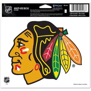 WinCraft NHL Chicago Blackhawks 20522091 Multi-Use Colored Decal, 5" x 6"