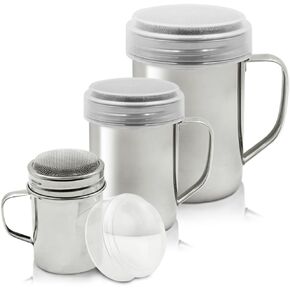 منفضة مسحوق السكر من سينهاي بمقبض، 3 هزازات مسحوق ملح من الفولاذ المقاوم للصدأ بأحجام مختلفة لدقيق مسحوق القرفة والفلفل - شبكة دقيقة in Kuwait