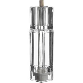 7"" Acrylic Salt Shaker and Pepper Mill Grinder Combo (Unfilled) - Elegant Tabletop Luxury for Freshly Ground Peppercorn or Spices, Clear