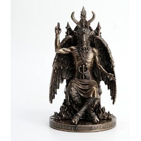 Veronese Design 9 1/2 Inch Statue of Baphomet Resin Statue Antique Bronze Occult Gift