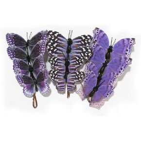 naudassods 12 Pack Butterfly Decorations, DIY 3D Butterfly Stakes Decor, 2 Sizes of Butterfly Ornament for Home Fake Flower Floral Supplies Tea Party Wedding Easter Christmas Spring Fall. (Pink)