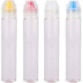 4 Pcs 90ml Reusable Plastic Condiment Squeeze Bottle Dispenser Ketchup Bottles Sauce Dispenser Honey Storage Bottle