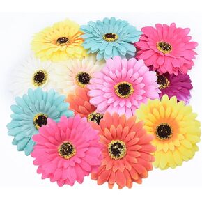 50Pcs Artificial Daisy Flower Heads,Daisy Artificial Flowers Heads Artificial Gerbera Daisies for Home Weddings Decorations DIY Crafts(Random Color)