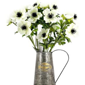 2Packs Artificial Faux Flowers Plant Silk 17.3" Fall Flower Arrangement Boho Style Bouquets Floral Rustic Decoration Table Centerpieces for Home Kitchen (Romantic Elegant Neutral Champagne Color)