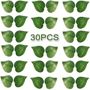 30pcs Hydrangea Leaves Artificial - Fake Leaves for DIY Hydrangea-fake hydrangea leaves for Bridal Bouquet, Garland Decoration, Proposal Bouquet, Flower Arrangement Accessories,Home Decorations.