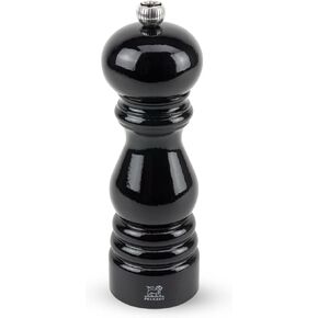 Peugeot 1870418 Paris Manual Pepper Mill Adjustable Grinder - Beechwood, Gloss Black