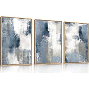 LHIUEM Large Abstract Colorful Framed Canvas Wall Art Set,Geometric Block Wall Decor,Boho Watercolor Illustrations Artwork for Living Room,Bedroom,Dining Room,Office -16"x24"x3