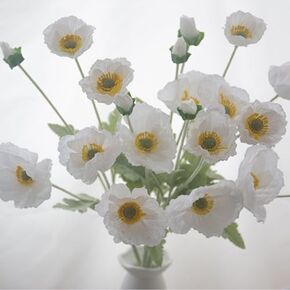 5Stems Poppies Aritificial Poppy Silk Fake Flowers for Your Home Kitchen Wedding or Memorial Day Decor These Silk Flowers with Stems Will Make Any Space Shine (Orange)