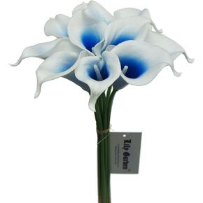 Artificial Picasso Calla Lily Flower Bouquets (Black and White)