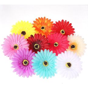 30 PCS Gerbera Daisies Artificial Flowers Fake Flower Heads in Bulk Colorful Fake Gerbera Daisies Flower Heads Silk Flower Bouquet Daisy Decor for Home Crafts Kitchen Decor Party Decor