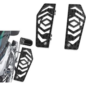 POWERJAMES 13.5" Blue CNC Geomatry Big Rider's Floorboard Foot Pedal Pad Controls Fits for Harley Touring 12-17 Softail FL, FLD and 86-Later Touring Models (Blue)