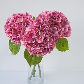3 pcs Large Big White Hydrangea Artificial Flowers 21 inches Long Stem for Tall Vase for Fall Home Kitchen Flower Decor Spring White Flower Arrangement Table Centerpiece