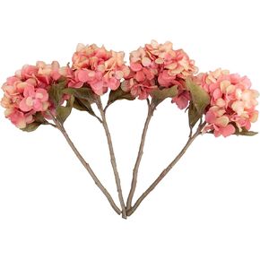 KAHAUL Artificial Flowers Silk Hydrangea Flowers Decor for Wedding Bouquet, Home, Party, Store Opening Decoration (Pack 4)(Taffy)
