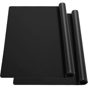 2 Pack Silicone Mats for Resin, Crafts,Liquid, Silicone Placemat (2 x Black)
