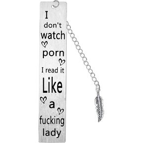 Funny Bookmarks Gifts I Don't Watch Porn. I Read it Like a Lady Bookmark Present for Women Girls Daughter Aunt Sister Wife Funny Book Club Bookmark Gift for Book Lover