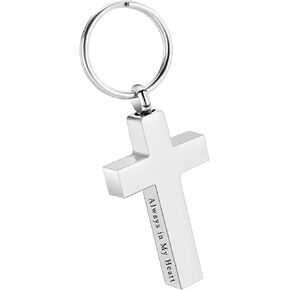 Cross Urn Keychain for Ashes for Men Women Cremation Urns Pendant Ashes Holder Memorial Human Ashes Jewelry