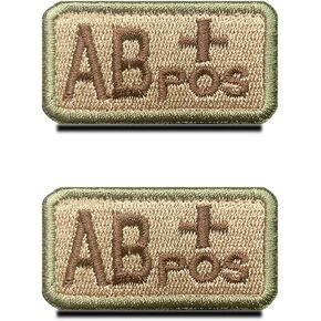 Zcketo 2 Pieces Tactical Blood Type A+ Positive Patch Embroidered Hook and Loop Military Badge Medic First Aid Pouch Emblem Patch for Outdoors Travel Sport CS Military Medical Aid