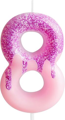 Pink 9th Birthday Candles Purple Pink Number 9 Candle Cake Topper Decorations for Girls Birthday Party Wedding Anniversary Celebration Supplies in Saudi Arabia