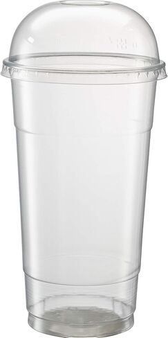 ELEGANT DISPOSABLES [50 Sets - 32 Oz] Crystal Clear PET Plastic Cups With Dome lids for Iced Coffee, Milkshake, Cold Drinks, Slush Cups, Smoothy's, Slurpee, Party's, Plastic Disposable Cups in Saudi Arabia