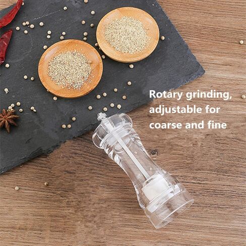 Acrylic Salt and Pepper Mill Set, Salt and Pepper Shaker, Adjustable Coarseness Pepper Grinder, Kitchen Pepper Grinder, 2 Piece Set + Base in Saudi Arabia