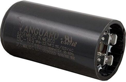 Essex Group Start Capacitor 189-227 MFD 125Vac 1-7/16"dia x 2-3/4"hgt BC-189 in Saudi Arabia