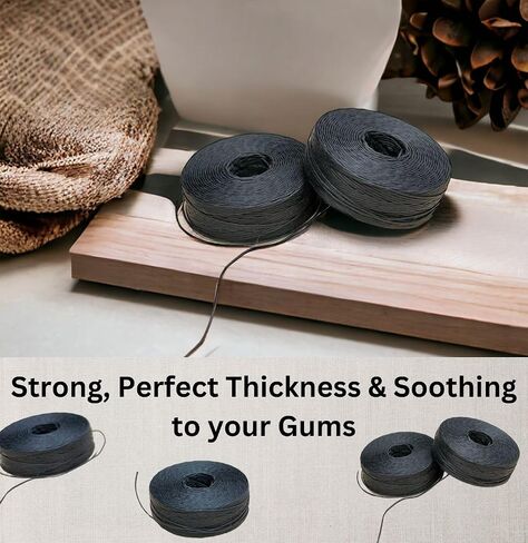 2 Pack Refills (100m) | Vegan Biodegradable Bamboo Charcoal Dental Floss Refills | 100% Natural Candelilla Wax | 54 yds x 2 (50m x2) | Unflavoured | Eco Friendly Zero Waste Oral Care in Saudi Arabia