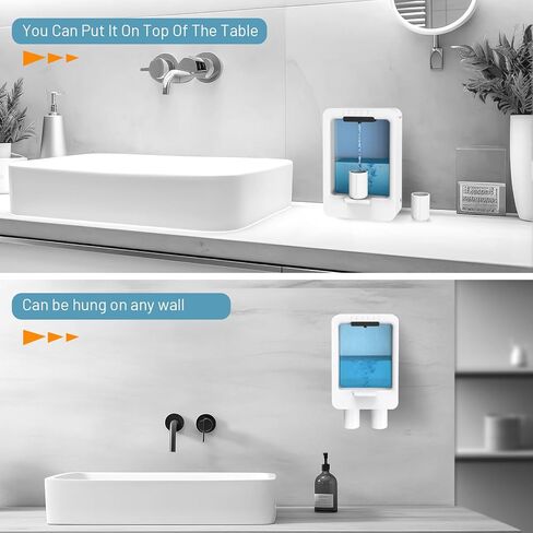 موزع غسول الفم TTQ للحمام، موزع غسول الفم الأوتوماتيكي القابل لإعادة الشحن سعة 520 مل مع موزع غسول الفم الذكي المثبت على الحائط بكوب مغناطيسي للأطفال والكبار ومستويات توزيع قابلة للتعديل in Kuwait