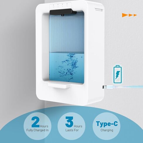 موزع غسول الفم TTQ للحمام، موزع غسول الفم الأوتوماتيكي القابل لإعادة الشحن سعة 520 مل مع موزع غسول الفم الذكي المثبت على الحائط بكوب مغناطيسي للأطفال والكبار ومستويات توزيع قابلة للتعديل in Kuwait