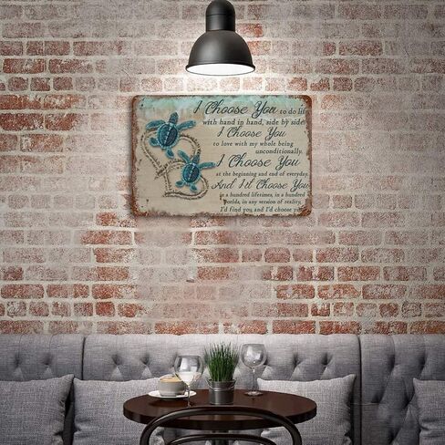 Retro Funny Metal Tin Sign Sea Turtle I Choose You Turtle Lovers Gift Romantics for College Dorm Office Decor Lounge Decor Craft Room Decor Minimal Home Decor Gift for Couple Wife 12x8 inhces in Kuwait