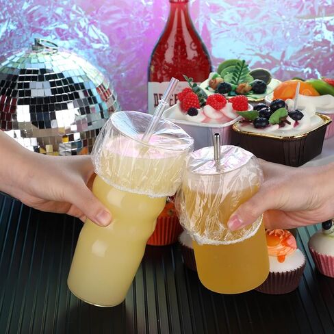 Baderke 50 Pcs Disposable Drink Covers for Alcohol Protection Bulk Party Plastic Covers for Drink Wine Glass Cover for Women Adult Bar Club Banquet Beverage Party (Black) in Saudi Arabia
