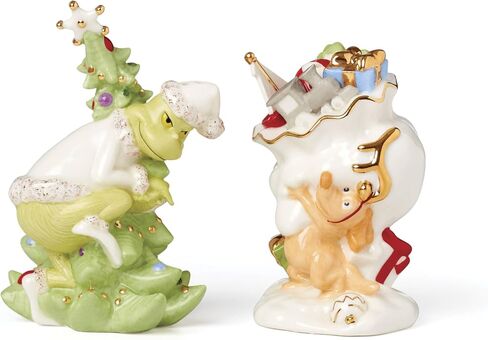 Lenox Merry Grinchmas Salt & Pepper Set, 2 Count, Green in Saudi Arabia