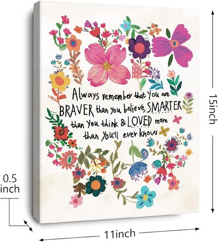 OTINGQD Affirmation Wall Decor,You Are Braver Than You Believe Poster,Inspirational Quotes Canvas Wall Art for Teens Girls Women Nursery Bedroom,Encouragements Gifts for Girls Sister Daughter in Saudi Arabia