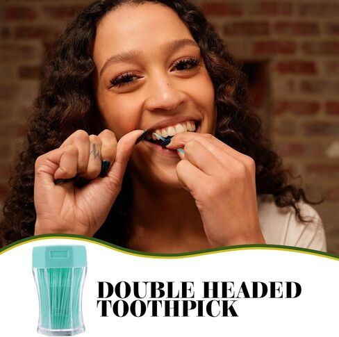 200pcs Double-Head Toothpicks Soft Plastic Oral Care Interdental Floss Cleaners toothpicks,Floss Picks,interdental Brushes,Braces flossers,Braces Brush(Light Green) in Saudi Arabia